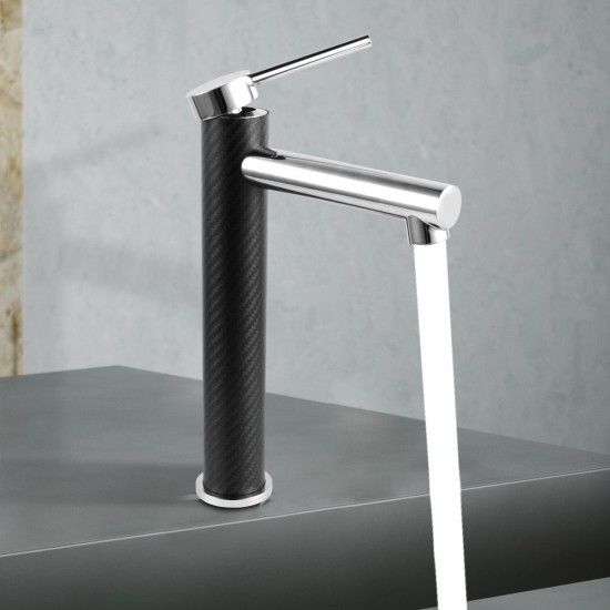 Black&Chrome Pin Lever Tall Basin Mixer Tap