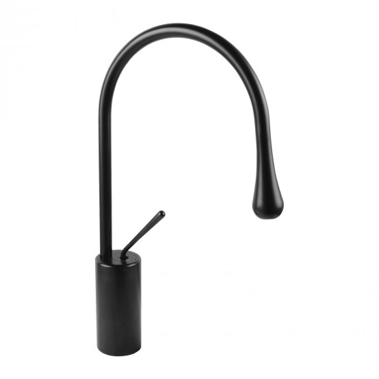 Solid Brass Black 360° Swivel Spout Tall Basin Mixer Tap