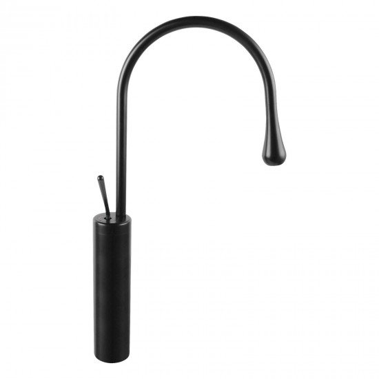 Solid Brass Matte Black 360° Swivel Spout Tall Basin Mixer Tap