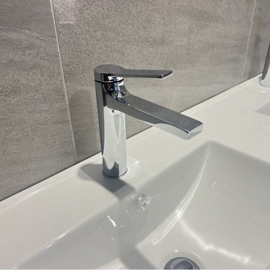 Brass Chrome Short Basin Mixer Tap for Bathroom Vanity