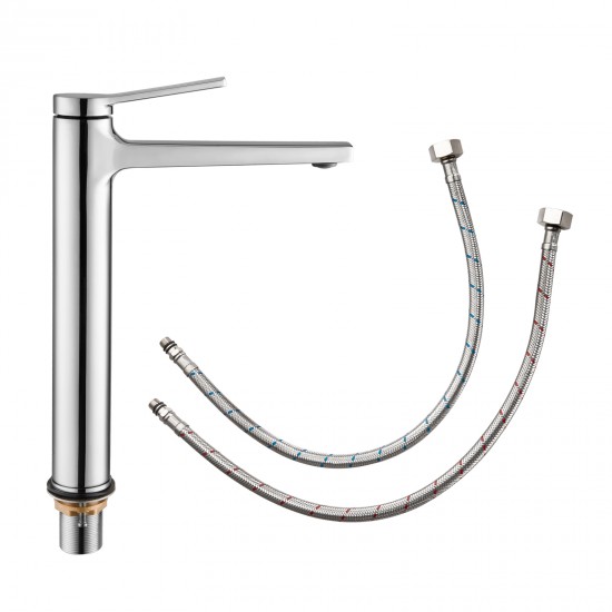 Brass Chrome Tall Basin Mixer Tap for Bathroom Vanity