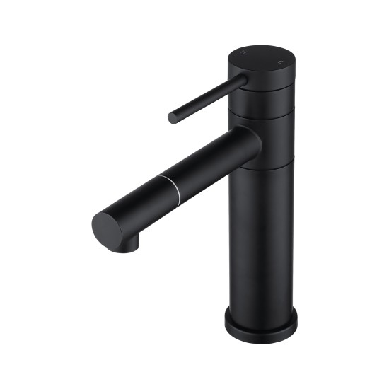 Bathroom Matte Black Basin Mixer Tap Swivel Nozzle Faucet Stainless Steel Bathroom Matte Black Basin Mixer Tap Swivel Nozzle Faucet Stainless Steel