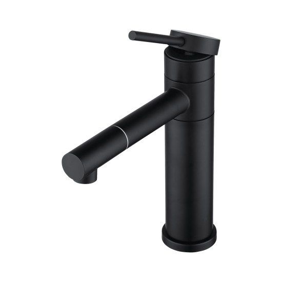 Bathroom Matte Black Basin Mixer Tap Swivel Nozzle Faucet Stainless Steel Bathroom Matte Black Basin Mixer Tap Swivel Nozzle Faucet Stainless Steel