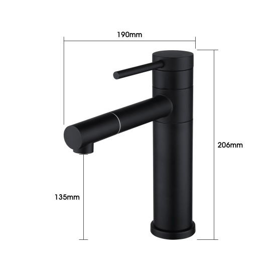 Bathroom Matte Black Basin Mixer Tap Swivel Nozzle Faucet Stainless Steel Bathroom Matte Black Basin Mixer Tap Swivel Nozzle Faucet Stainless Steel