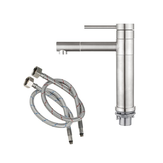 Bathroom Brushed Nickel Basin Mixer Tap Swivel Nozzle Faucet Stainless Steel Bathroom Brushed Nickel Basin Mixer Tap Swivel Nozzle Faucet Stainless Steel