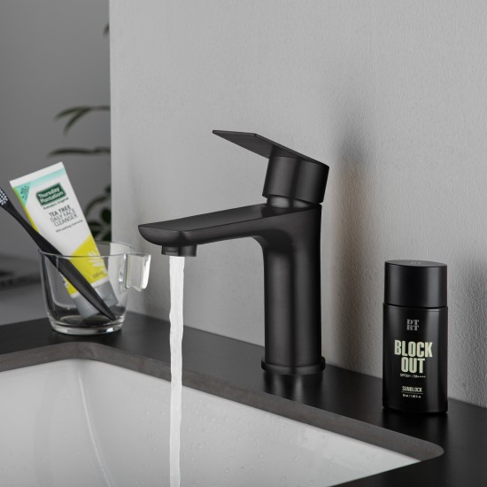 Stainless Steel Bathroom Sink Vanity Basin Mixer Tap Counter Top Faucet Matte Black Stainless Steel Bathroom Sink Vanity Basin Mixer Tap Counter Top Faucet Matte Black