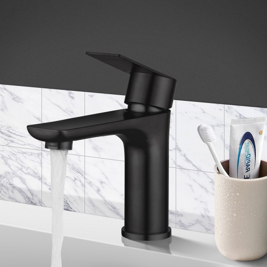 Stainless Steel Bathroom Sink Vanity Basin Mixer Tap Counter Top Faucet Matte Black Stainless Steel Bathroom Sink Vanity Basin Mixer Tap Counter Top Faucet Matte Black