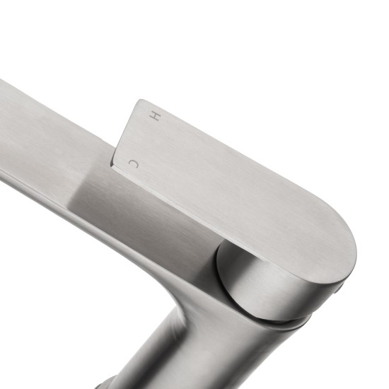 Stainless Steel Bathroom Sink Vanity Basin Mixer Tap Counter Top Faucet Brushed Nickel Stainless Steel Bathroom Sink Vanity Basin Mixer Tap Counter Top Faucet Brushed Nickel