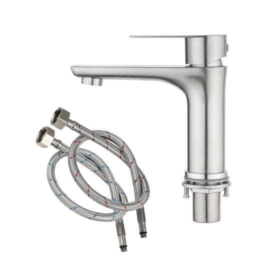 Stainless Steel Bathroom Sink Vanity Basin Mixer Tap Counter Top Faucet Brushed Nickel Stainless Steel Bathroom Sink Vanity Basin Mixer Tap Counter Top Faucet Brushed Nickel