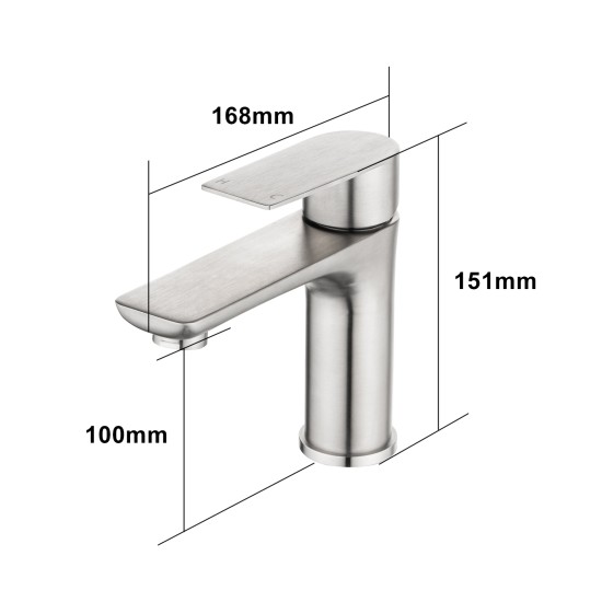 Stainless Steel Bathroom Sink Vanity Basin Mixer Tap Counter Top Faucet Brushed Nickel Stainless Steel Bathroom Sink Vanity Basin Mixer Tap Counter Top Faucet Brushed Nickel