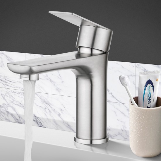Stainless Steel Bathroom Sink Vanity Basin Mixer Tap Counter Top Faucet Brushed Nickel Stainless Steel Bathroom Sink Vanity Basin Mixer Tap Counter Top Faucet Brushed Nickel