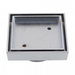 115mm Brass Chrome Smart Tile Insert Square Floor Waste 90mm Outlet 115mm Brass Chrome Smart Tile Insert Square Floor Waste 90mm Outlet