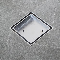 115mm Brass Chrome Smart Tile Insert Square Floor Waste 90mm Outlet 115mm Brass Chrome Smart Tile Insert Square Floor Waste 90mm Outlet