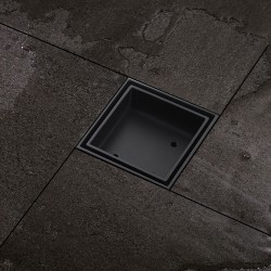 115mm Brass Black Smart Tile Insert Square Floor Waste 90mm Outlet 115mm Brass Black Smart Tile Insert Square Floor Waste 90mm Outlet