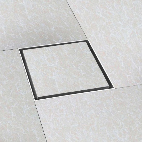 Chrome Shower Grate Floor Waste Drain Smart Insert Tile 120*120mm