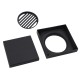 118*118mm Black Shower Grate Floor Waste Drain Smart Insert Tile