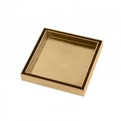 120*120mm Brushed Brass Shower Grate Floor Waste Drain Smart Tile Insert 120*120mm Brushed Brass Shower Grate Floor Waste Drain Smart Tile Insert