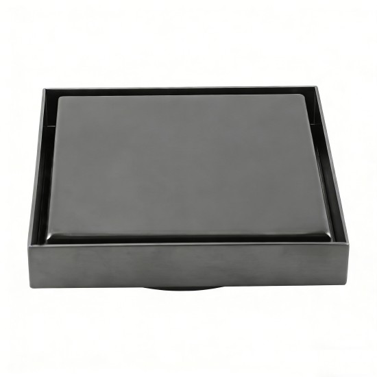 Gunmetal Grey Shower Grate Floor Waste Drain Smart Insert Tile 120*120mm