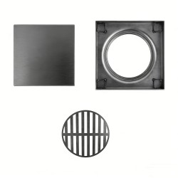 Gunmetal Grey Shower Grate Floor Waste Drain Smart Insert Tile 120*120mm Gunmetal Grey Shower Grate Floor Waste Drain Smart Insert Tile 120*120mm