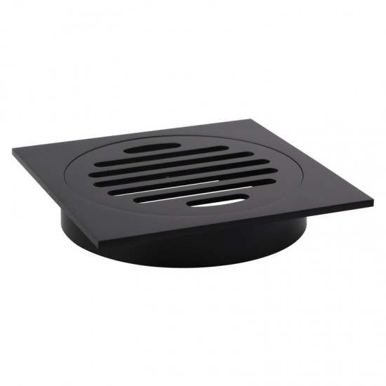 110x110mm Square Black Brass Floor Waste Shower Grate Drain Outlet 100mm