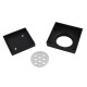 115mm Square Black Smart Tile Insert Floor Waste Brass 100mm Outlet