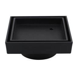 115mm Square Black Smart Tile Insert Floor Waste Brass 100mm Outlet 115mm Square Black Smart Tile Insert Floor Waste Brass 100mm Outlet