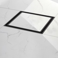 115x115mm Black Smart Tile Insert Floor Waste Brass Drain 115x115mm Black Smart Tile Insert Floor Waste Brass Drain