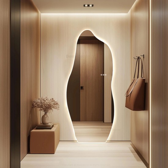 1800x800mm Irregular Backlit Frameless Wall-mounted LED Full Length Mirror with Motion Sensor 1800x800mm Irregular Backlit Frameless Wall-mounted LED Full Length Mirror with Motion Sensor