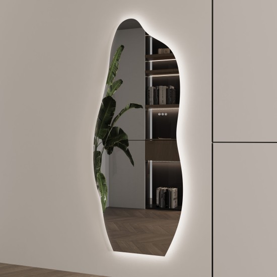 1800x800mm Irregular Backlit Frameless Wall-mounted LED Full Length Mirror with Motion Sensor 1800x800mm Irregular Backlit Frameless Wall-mounted LED Full Length Mirror with Motion Sensor