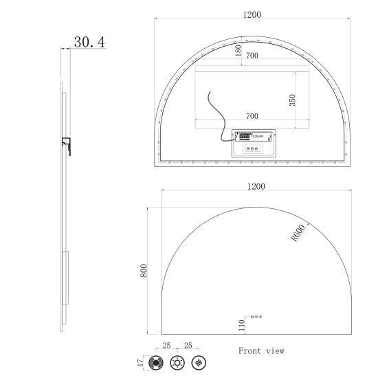 1200x850mm Backlit Arch Led Mirror With Motion Sensor Demister Touch Sensor Switch 1200x850mm Backlit Arch Led Mirror With Motion Sensor Demister Touch Sensor Switch
