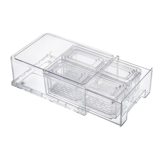 14pcs Stackable BPA-Free Refrigerator Storage Bins Pull Out Storage Drawer with Lids Drain Trays Kitchen Organization,Transparent Food Storage Bins Set 14pcs Stackable BPA-Free Refrigerator Storage Bins Pull Out Storage Drawer with Lids Drain Trays Kitchen Organization,Transparent Food Storage Bins Set