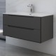 1200mm MDF Wall Hung Deep Grey Vanity With Ceramic Basin 1200mm MDF Wall Hung Deep Grey Vanity With Ceramic Basin