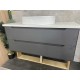 1200mm MDF Wall Hung Deep Grey Vanity With Ceramic Basin