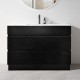 ML 1200mm Plywood Black Floor Standing Vanity With Ceramic Basin