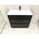 ML 900mm Plywood Black Floor Standing Vanity With Ceramic Basin