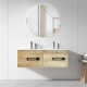 ANGEL 1500mm Light Oak Plywood Wall Hung Vanity With Double Ceramic Basin