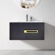 ANGEL 900mm Black Plywood Wall Hung Vanity With Ceramic Basin