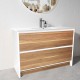 GL 1200mm Plywood Floor Standing Vanity With Single Ceramic Basin White&Light Oak