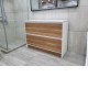 GL 1200mm Plywood Floor Standing Vanity With Double Ceramic Basin White&Light Oak