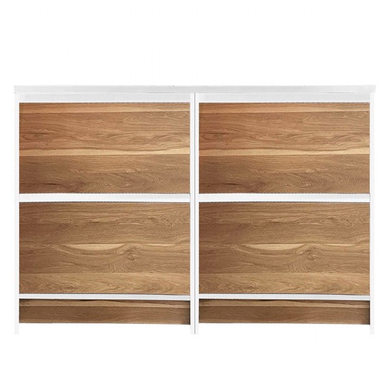GL 1500mm Plywood Floor Standing Vanity With Double Ceramic Basin White&Light Oak