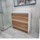 GL 750mm Plywood Floor Standing Vanity With Ceramic Basin White&Light Oak