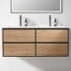1500mm Plywood Wall Hung Vanity With Double Ceramic Basin