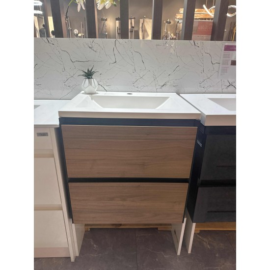 600mm Plywood Wall Hung Vanity With Ceramic Basin