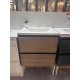 600mm Plywood Wall Hung Vanity With Ceramic Basin