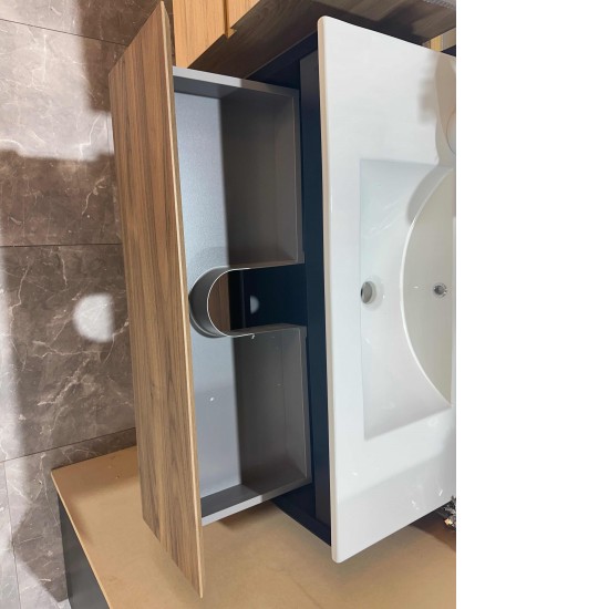 1200mm Plywood Wall Hung Vanity With Ceramic Basin