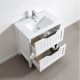 Maya 900x460x860mm White Floor Standing 2 Drawers Plywood Vanity