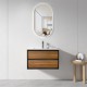 750mm Deep Oak Plywood Wall Hung Vanity With Ceramic Basin