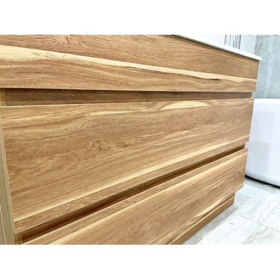 ML 1200mm Plywood Floor Standing Vanity With Single Ceramic Basin Dark Oak