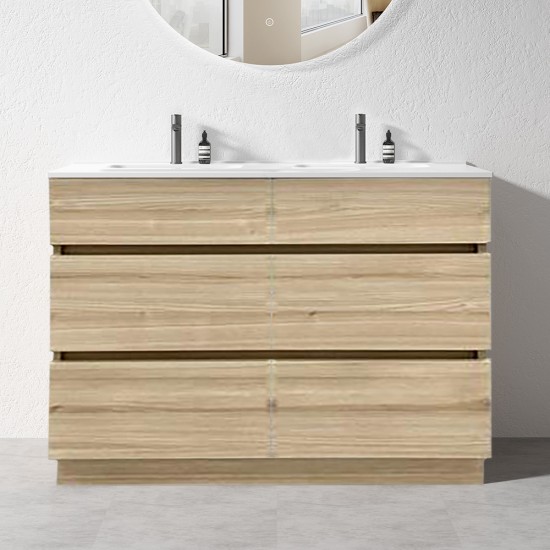 Sara 1500mm Plywood Floor Standing Vanity With Double Ceramic Basin