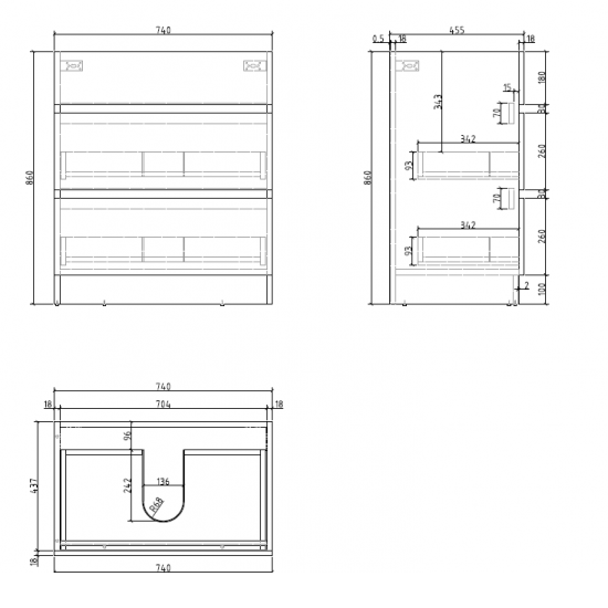 SAMPLE SALE-750mm Plywood Floor Standing Vanity With Ceramic Basin